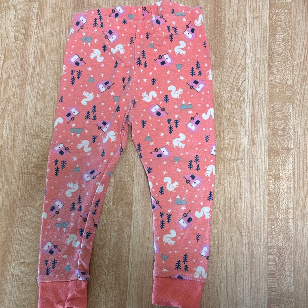 Coral Unicorn and Camera Print Leggings